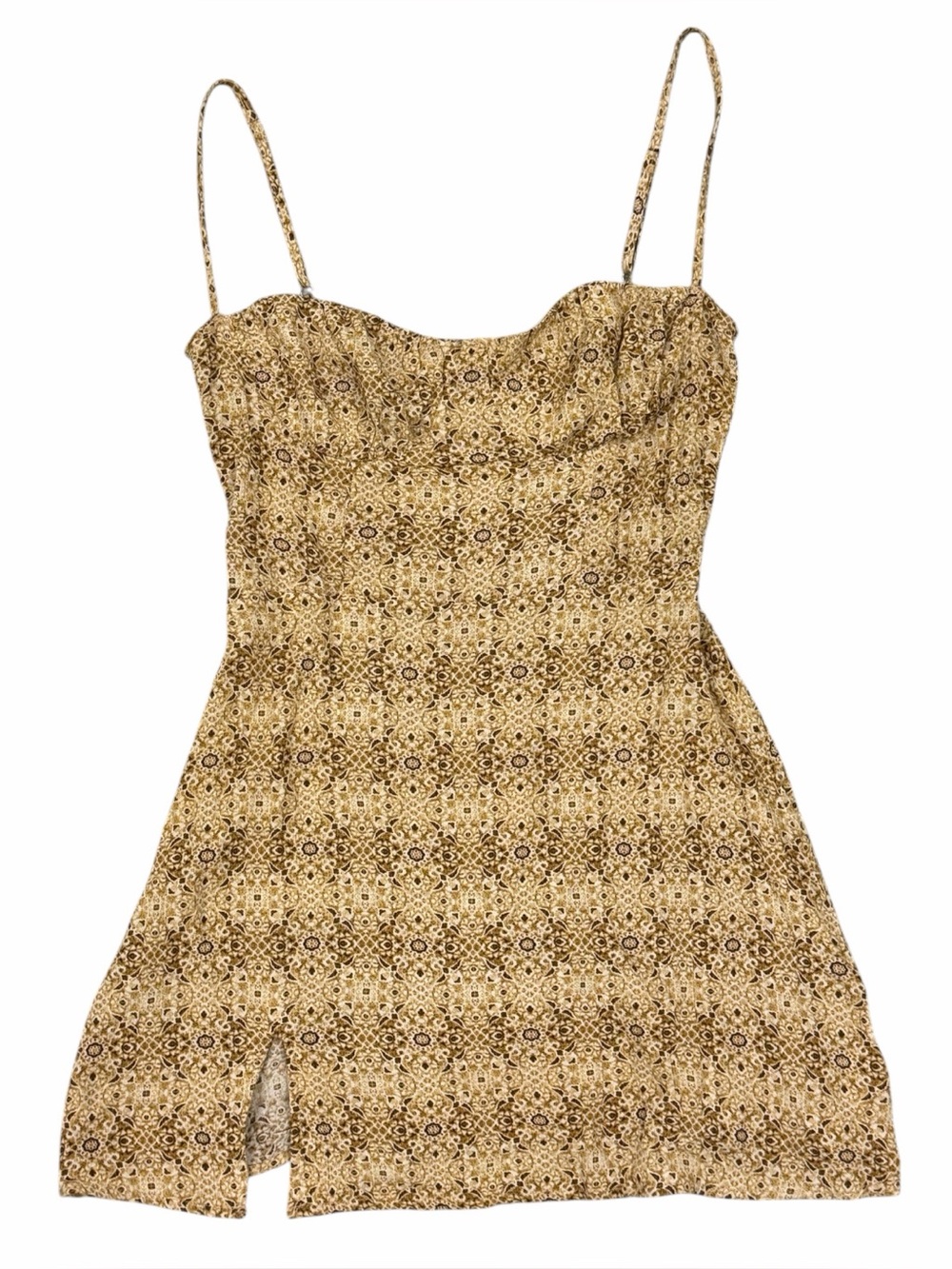 Styler + Madison Yellow Patterned Mini Dress
